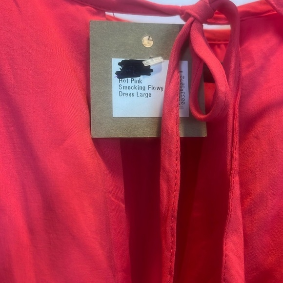 Sweet Love by Jen Hot Pink Smocking Flowy Dress - Picture 3 of 7